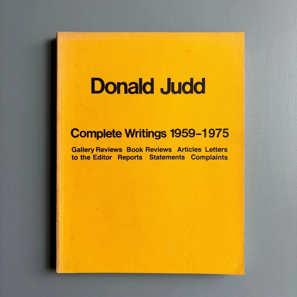 Cover of Complete Writings 1959–1975 by Donald Judd